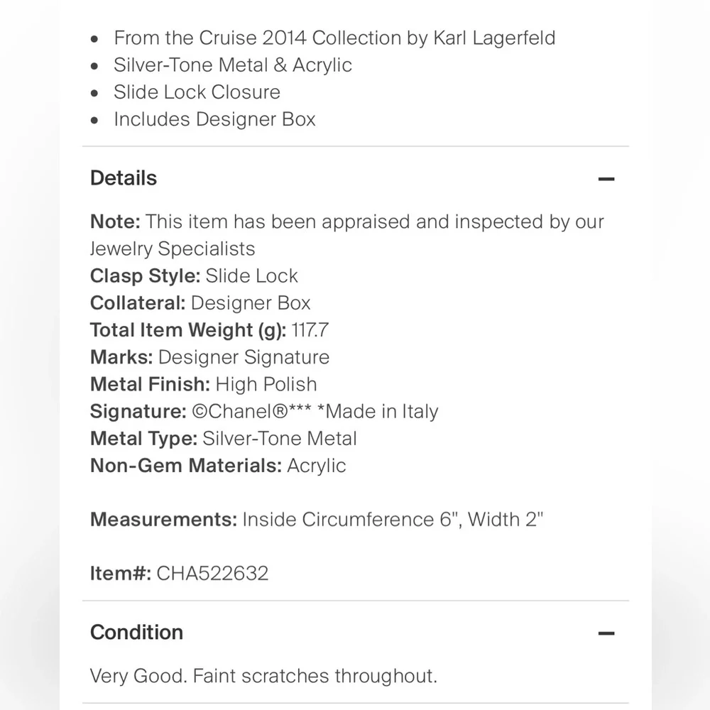 Chanel Boy Brick Cuff Tags and Full Set Karl Lagerfeld - Picture 7 of 11